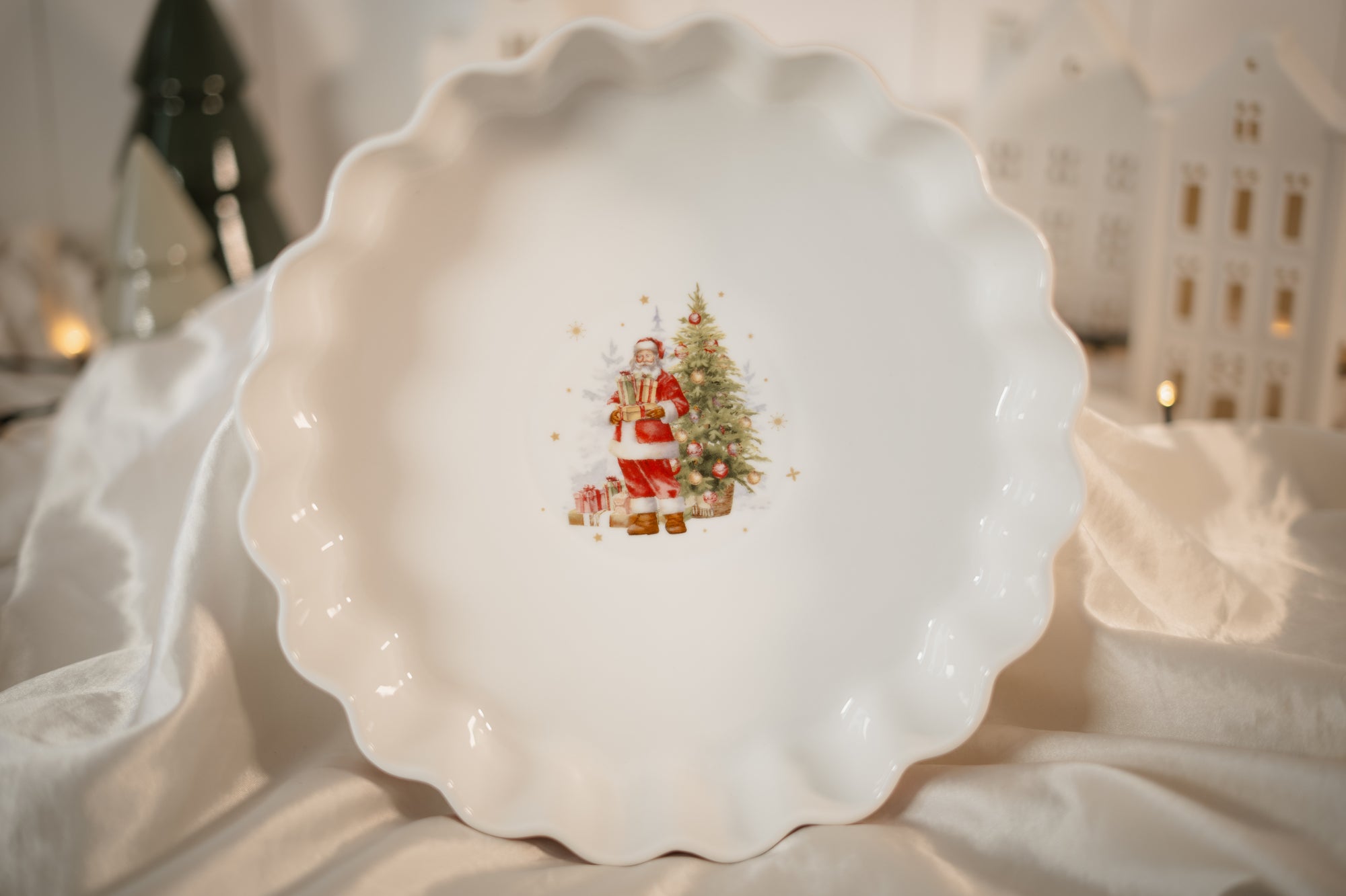 Plat à tarte "Santa" | Vintage Christmas